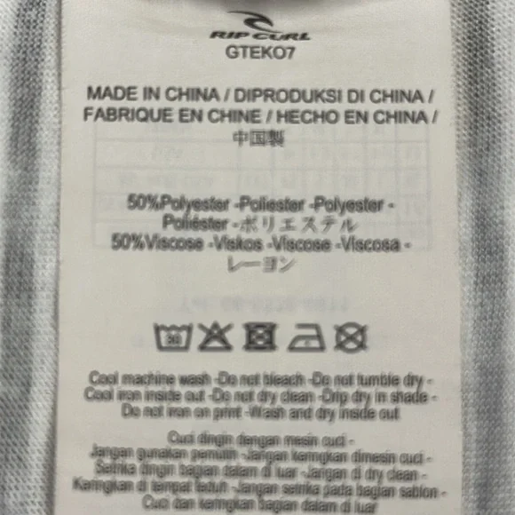 Rip Curl White and Black Striped Tank Top with Tropical Pocket Womens Small - Picture 10 of 10